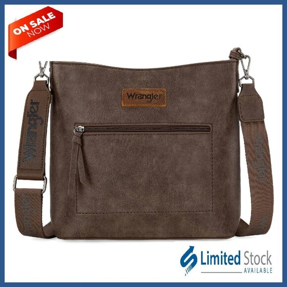 Lightweight Vegan Leather Crossbody Bag with Multiple Pockets for Travel